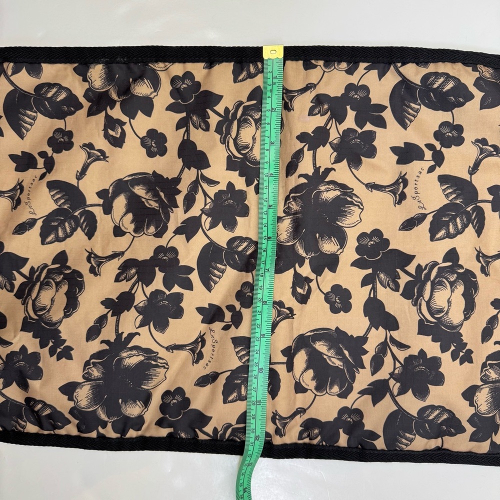 LeSportsac Baby Diaper Bag Floral Black Tan Nylon Changing Pad Adjustable Strap - Picture 10 of 14